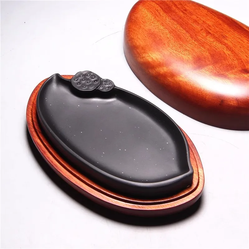 Hand-Carved Lotus She Inkstone with Box – Traditional Chinese Calligraphy Ink Grinding Stone for Writing & Painting view 5