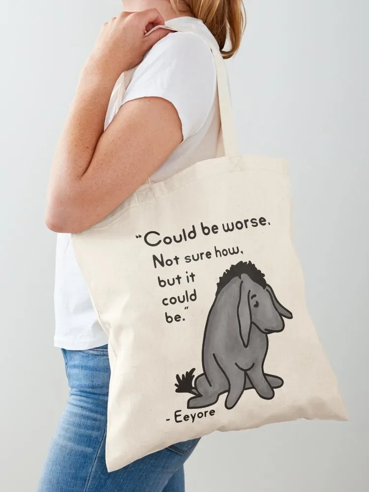 Sad Eeyore Quote Tote Bag supermarket folding bag custom canvas bag