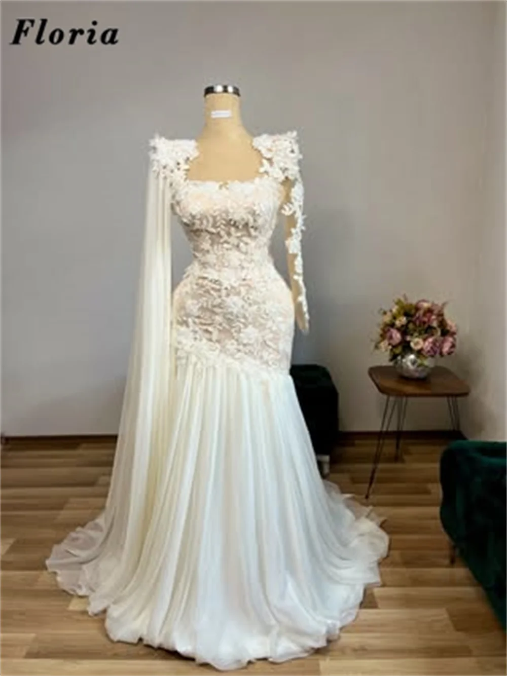 

Customized White Lace Appluques Evening Dresses Beading Red Carpet Runway Dress Mermaid Wedding Party Gowns Vestidos De Cóctel