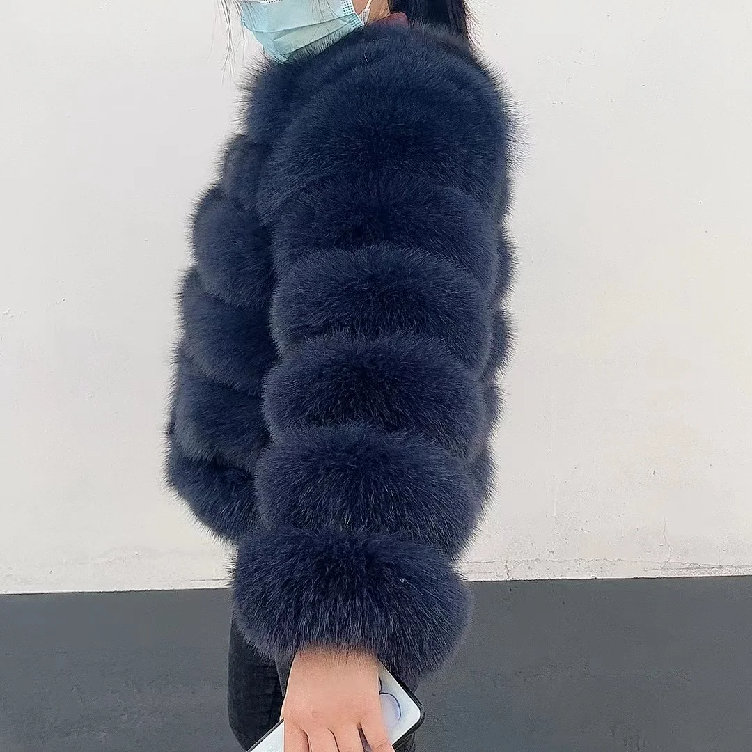 100% Natural Fur Jacket Real Fur Coat Winter Jacket Women Natural Fox Fur Luxury Fashion 50cm Short Jacket Wholesale Hot 2022