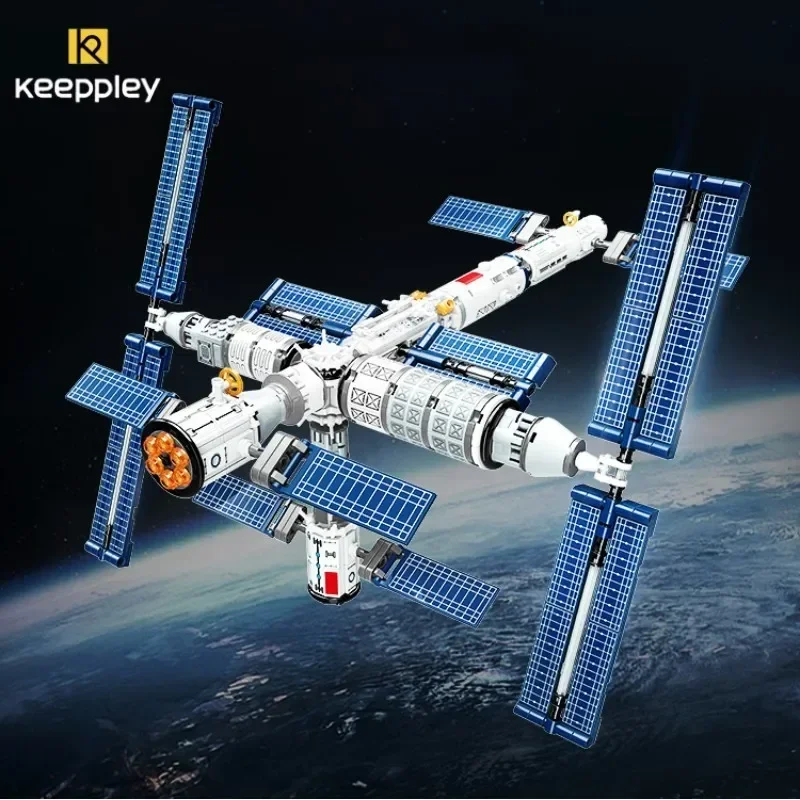 Keeppley Building Block Tiangong Manned Space Station Assembly Model Space Decoration Children\'s Toy Birthday Gift