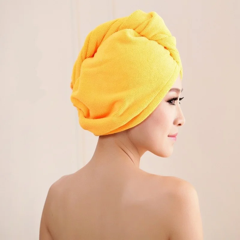 1pc Hair Drying Hat Quick-dry Hair Towel Cap Hat Bath Hat Microfiber Solid Towel Cap Super Absorption Hair Dry Cap(Random Color)