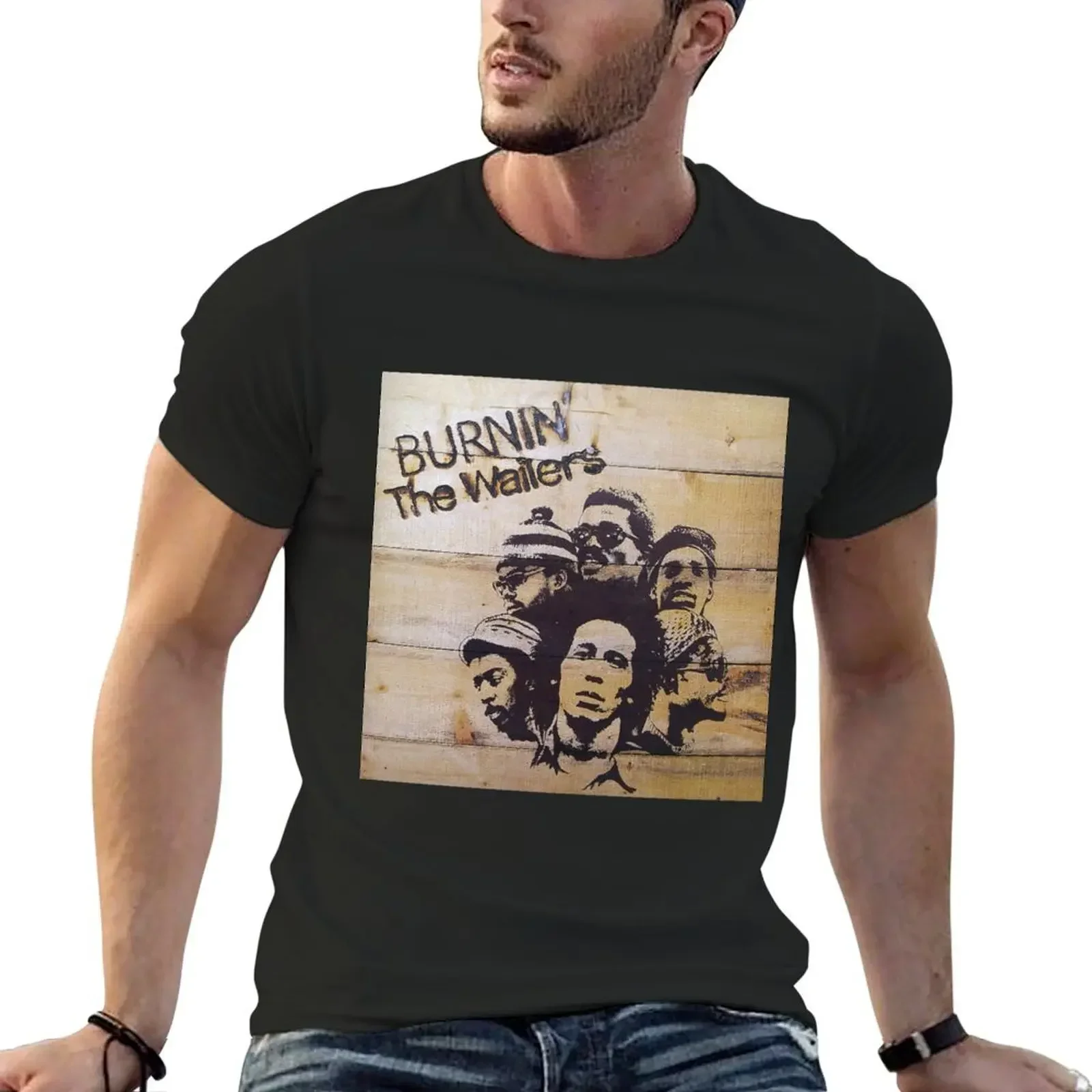 The Wailers burnin T-Shirt blacks custom shirt designer shirts mens workout shirts