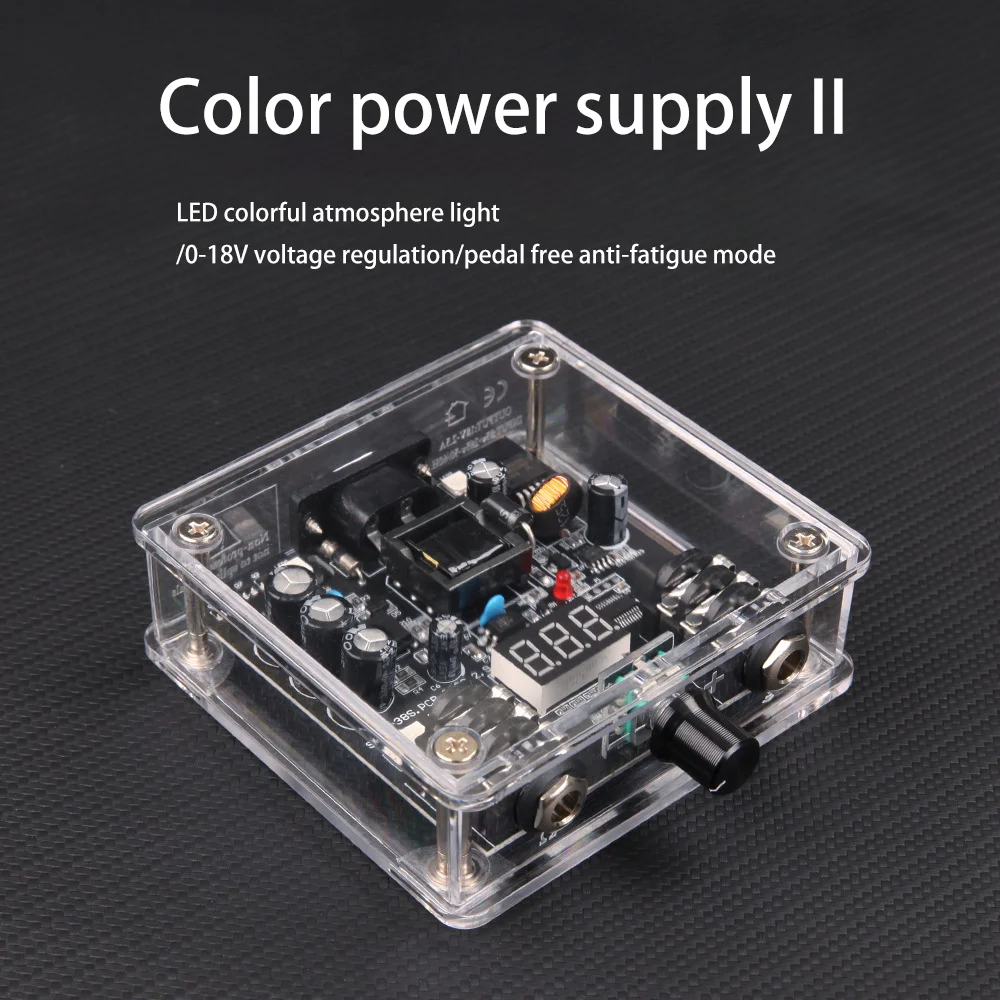 POPEIRONS Brand Professional Wired Tattoo Machine Transparent Power Supply Cool Color Light Rotating Tattoo Gun Power Supply
