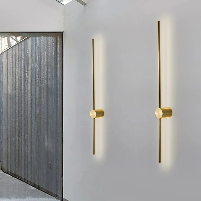 

Современные простые светодиодные настенные светильники с длинной линией, скандинавский художественный дизайн, минималистичный настенный светильник для гостиной, украшения дома, роскошный отель, элитный настенный светильник