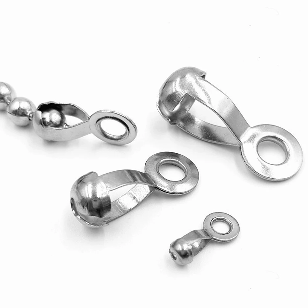 

20 шт., шариковая цепочка из нержавеющей стали, соединители-петли, вентиляторная лампа, подходит для 2,4 мм/3,2 мм/4,5 мм/6 мм, цепочка из бисера, ювелирная застежка, фурнитура