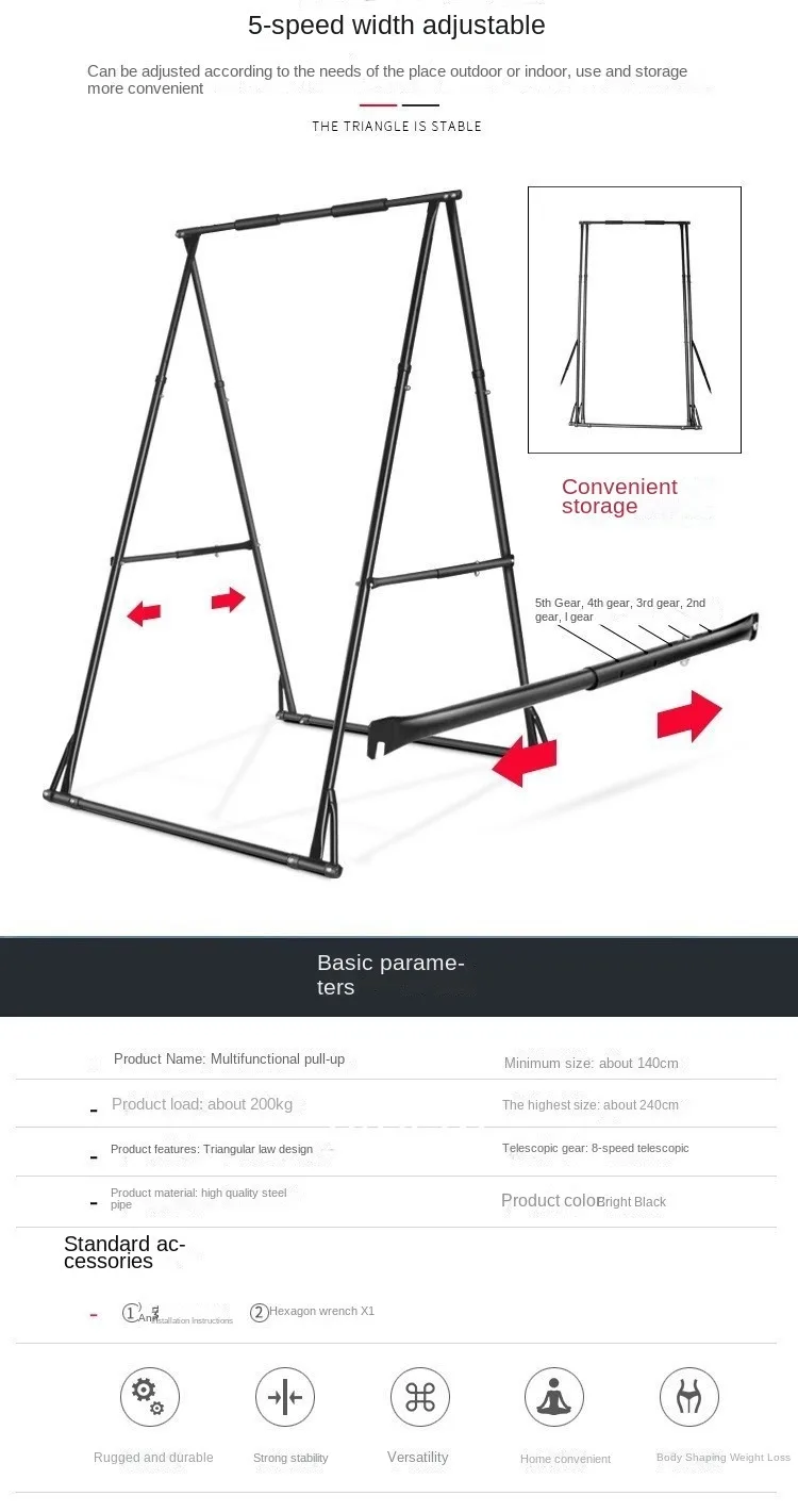 Foldable Independent Fitness Station Trolley Frame, New for Home Outdoor Sports