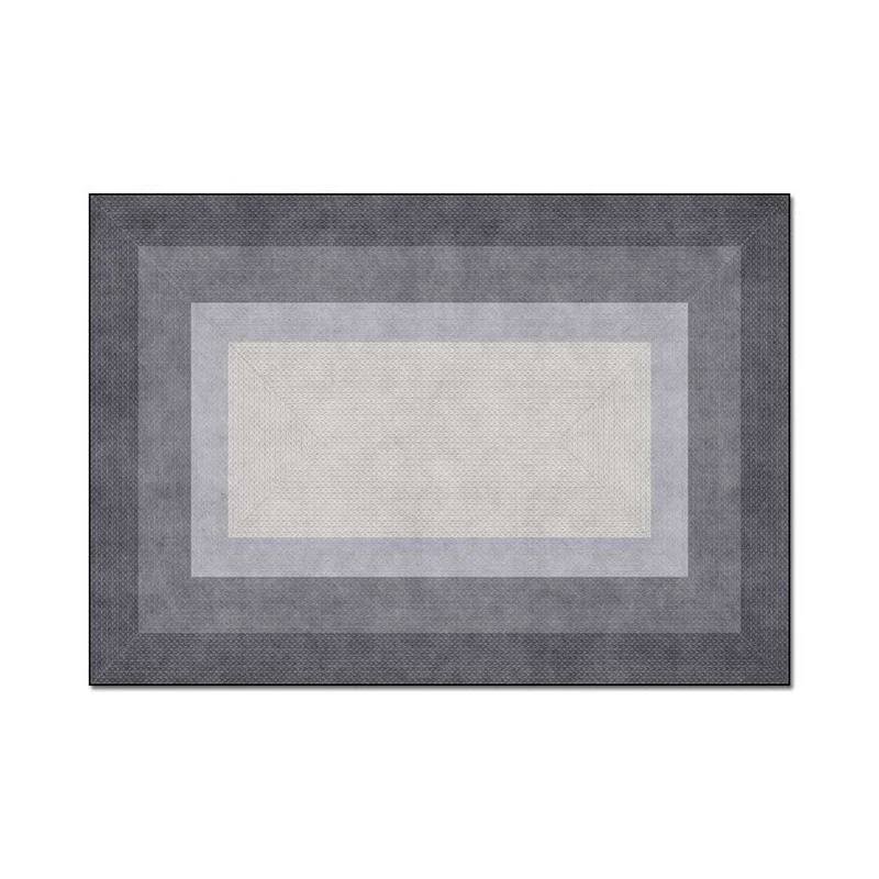 Fashion woven rope gradient geometric grey frame living room bedroom bedside carpet floor mat