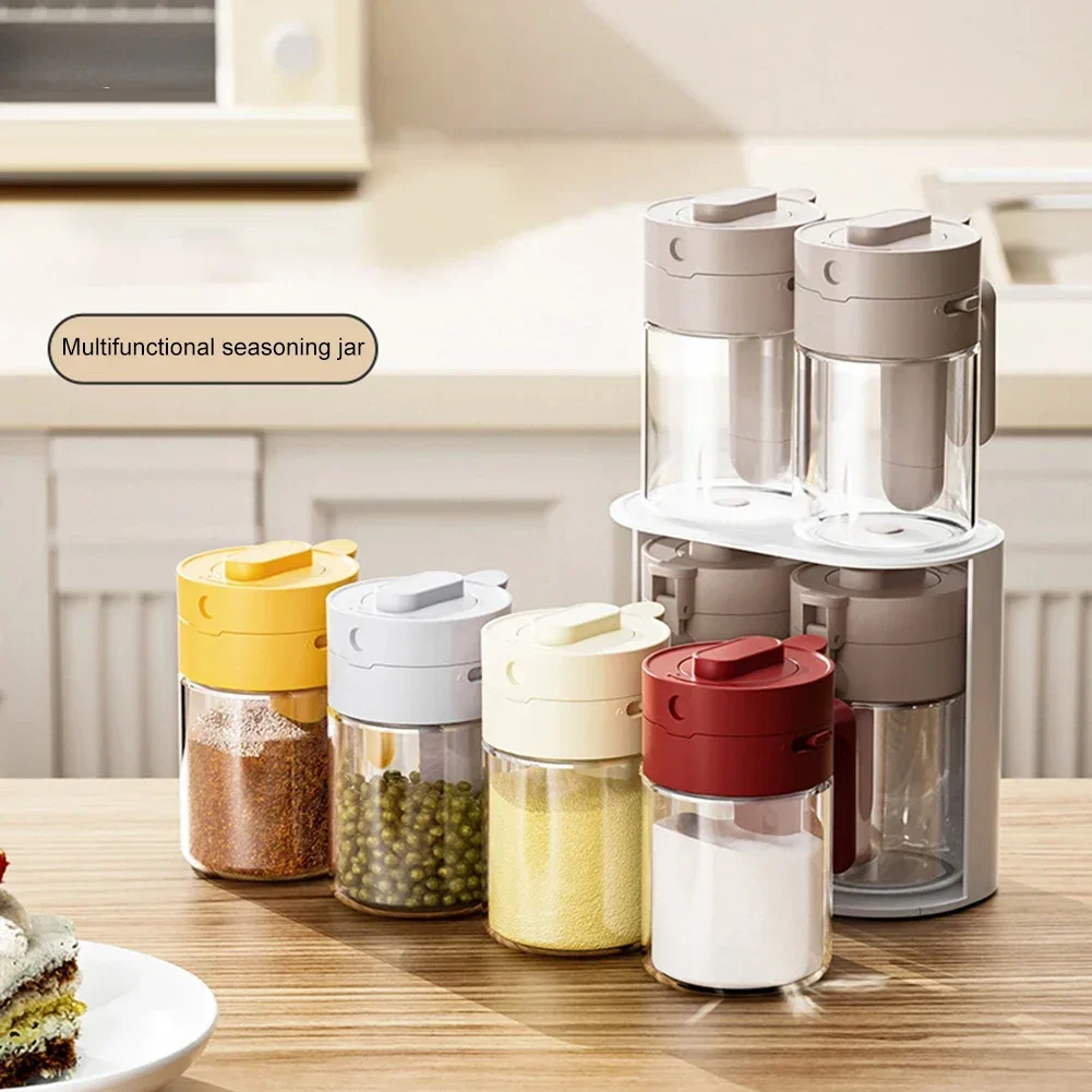 

Spoon Separated Seasoning Box Kitchen Household Seasoning Jar Salt Jar Seasoning Storage Box Two-in-one Design Hot Sale New 2025