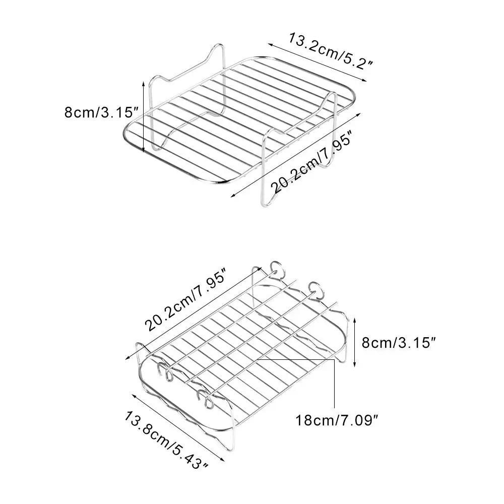 Air Fryer Rack Stainless Steel Double Basket Grill Sticks Accessories for Ninja Baking Dishes Grill Rack Tray Rack