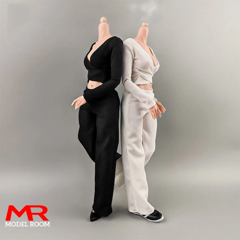 1/6 Scale Female Thick Striped Wide Leg Pants Clothes Accessories Model Fit 12'' AT202 AT203 Soldier Action Figure Body Dolls