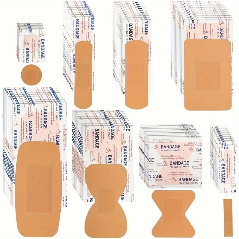 40-Pack PE Flexible Adhesive Bandages, Assorted Waterproof Breathable Wound Care with Knuckle Bandages