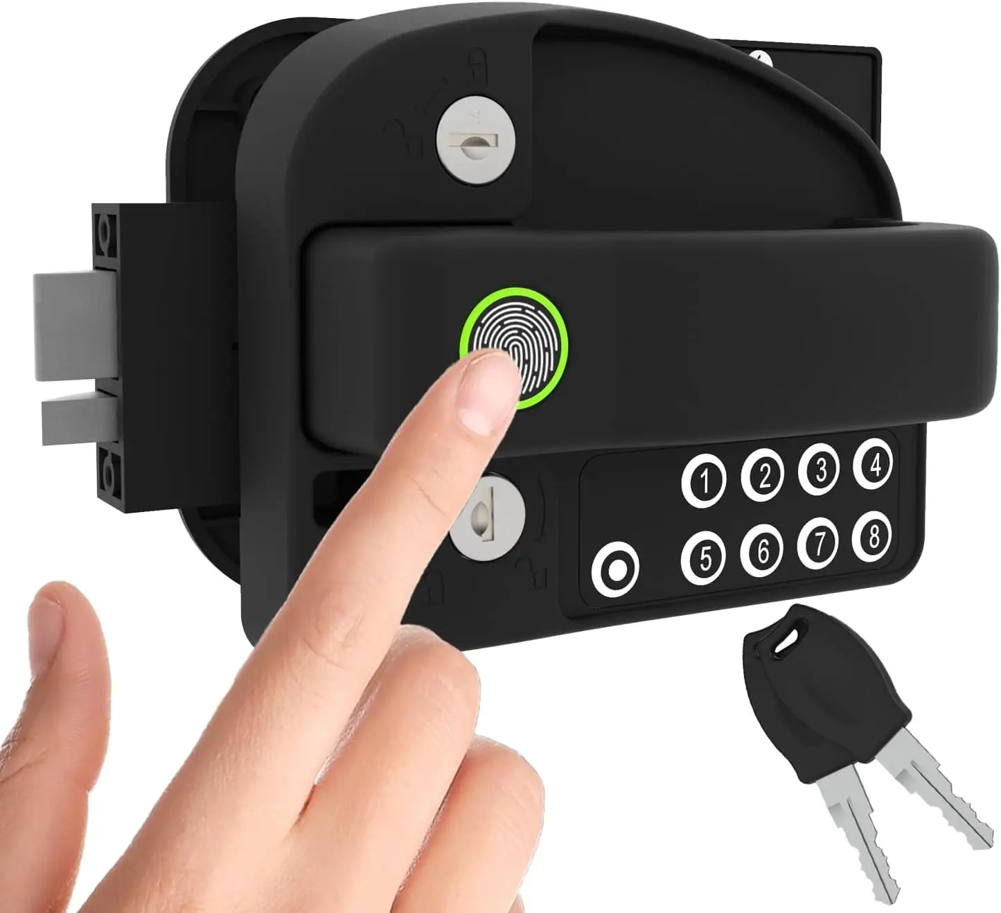 

Upgraded RV Door Lock Replacement, Keyless Entry with Fingerprint, Password & Keys, Zinc Alloy Security Kit