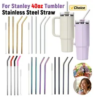 4Pcs Stainless Steel Straw with Straw Cleaner Drinking Straws Metal Straw for Stanley 40oz Cup Accessories