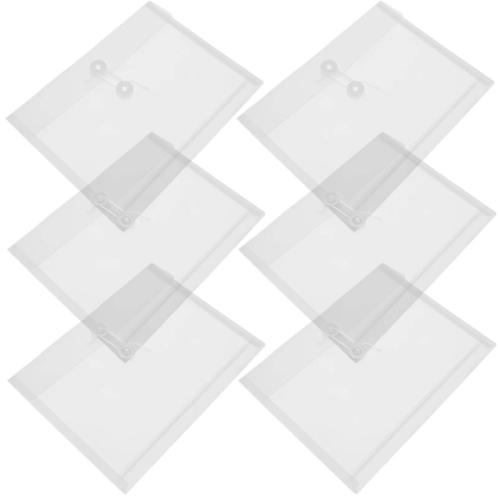 12 قطعة أكياس الملفات واضحة A5 حبل زر مجلدات المستندات اللوازم المكتبية سهلة الحمل كفاءة فرز كيس مغلف واضح #5