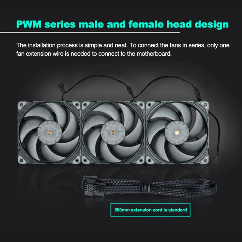 Phanteks T30-120 T30-140 30mm Thick PWM Case Fan Premium Static Pressure Fan High Wind Pressure Industrial CPU Cooling Fans image 4