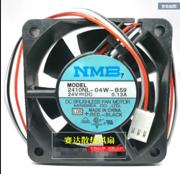 

NMB 2410NL-04W-B59 L05 DC 24V 0.13A 60x60x25mm 3-Wire Server Cooling Fan