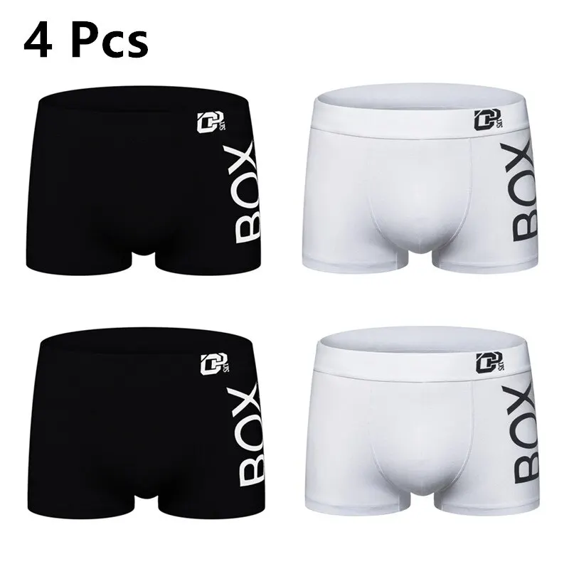 4Pcs Man Underpants Boxershorts Cotton Male Breathable Underwear Men\'s Panties Soft Boxer Underpants