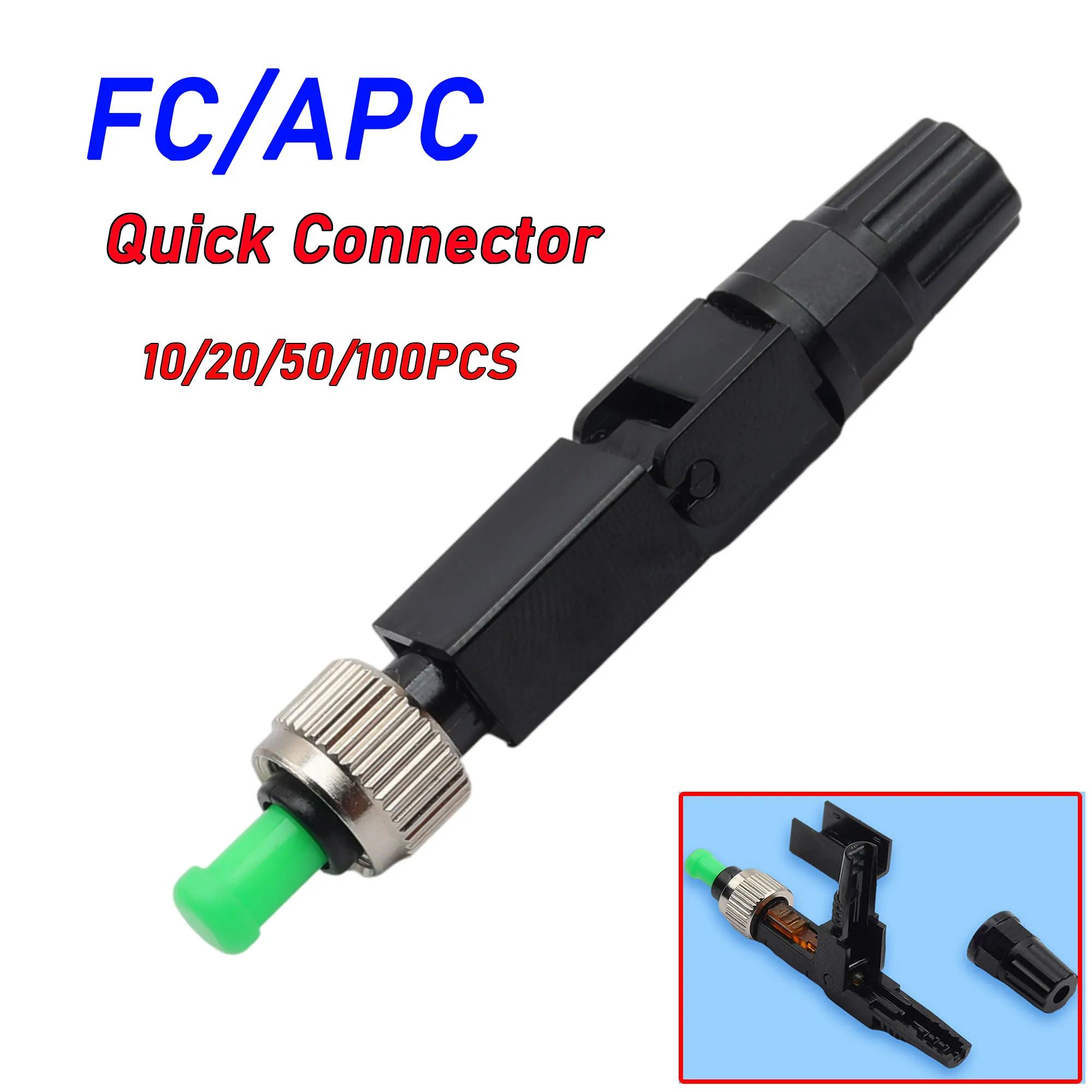 FTTH Embedded FC/APC Optical Fiber Quick Connector Telecom Quick Connector Cold Assembly