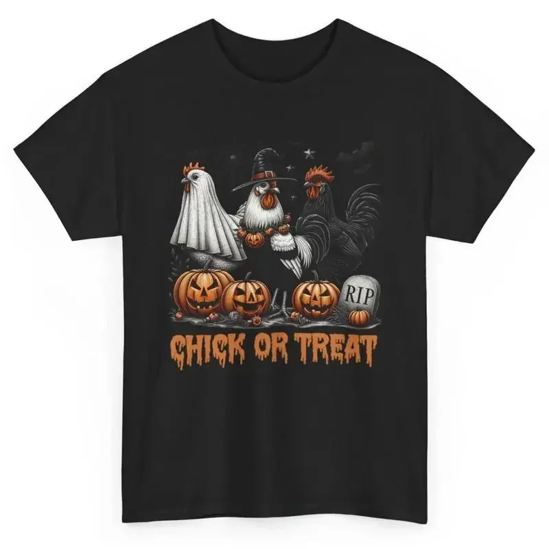Chicken Halloween T Shirt Chick Or Treat Novelty Spooky Season
