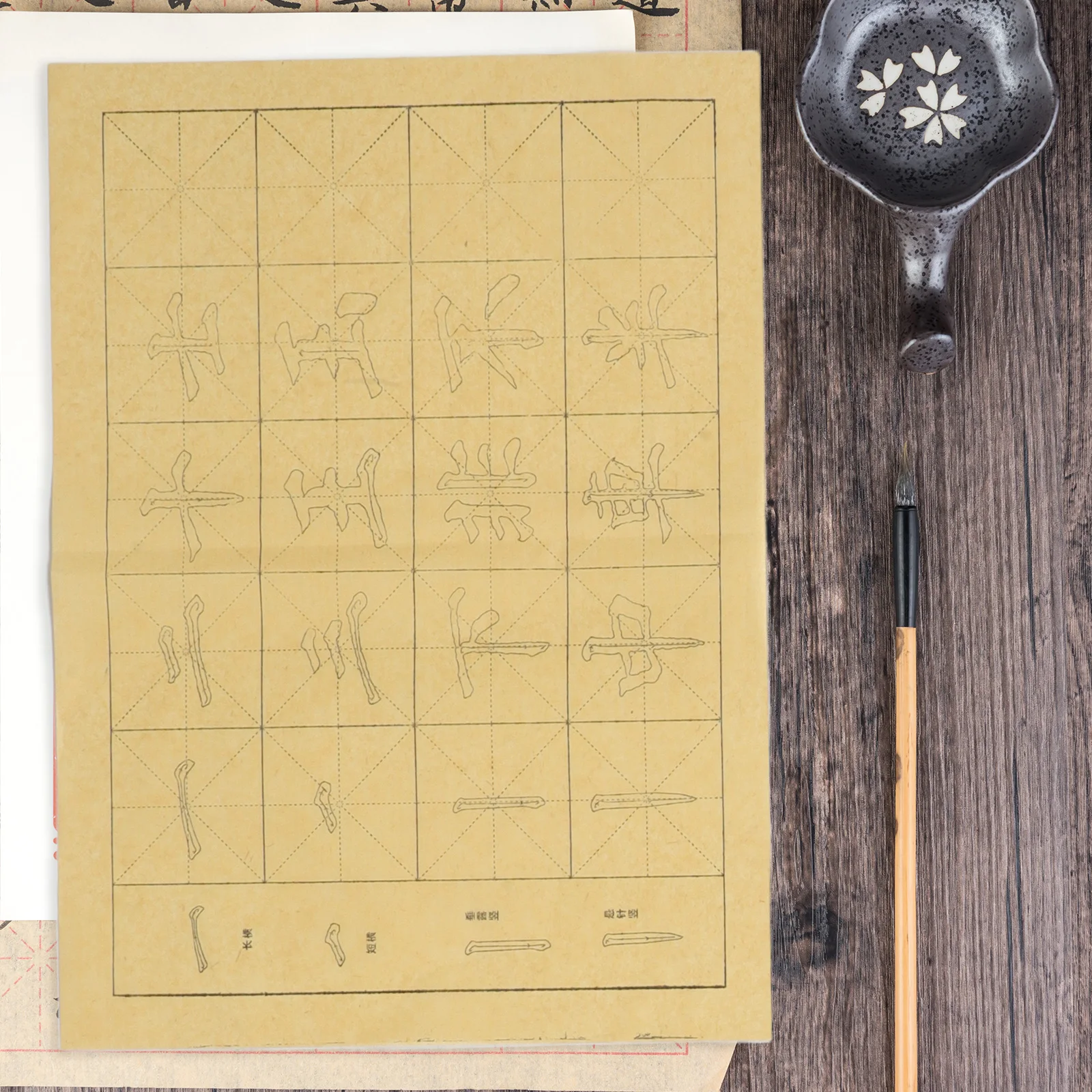 

120 Pcs Calligraphy Practice Paper Chinese Character Pages Beginner Friendly Stroke Tracing Sheets Precision Control