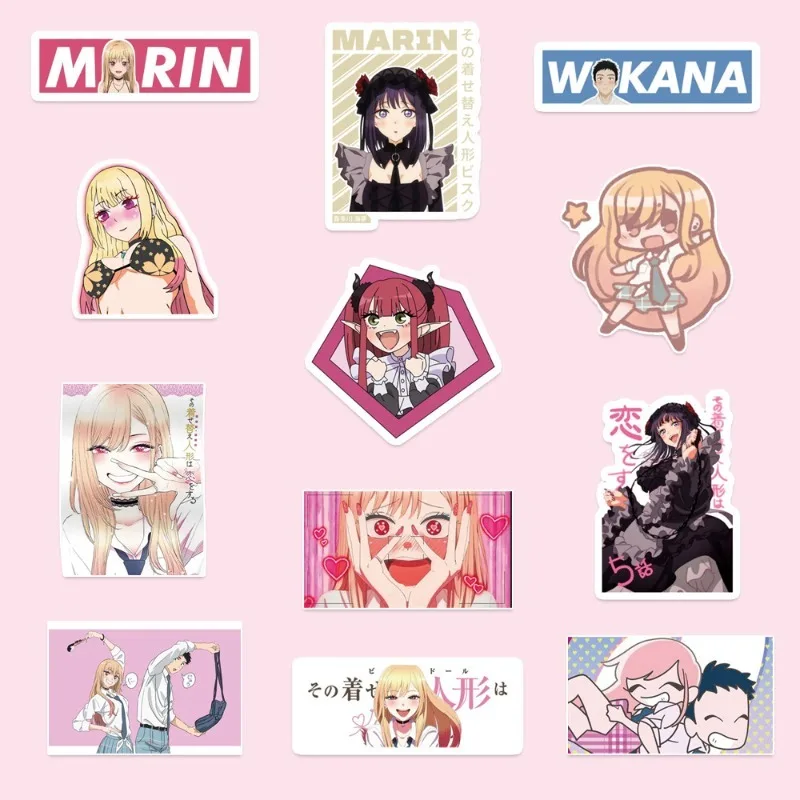 100pcs My Dress-Up Darling Marin Kitagawa Graffiti Sticker High Color Value Creative Personality Student DIY Decorative Sticker view 4