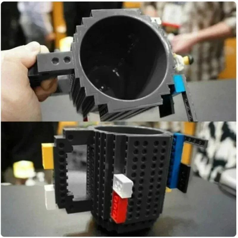 Taza de leche creativa de 350ml, tazas de café, taza de ladrillo, soporte de agua potable para LEGO, diseño de bloques de construcción