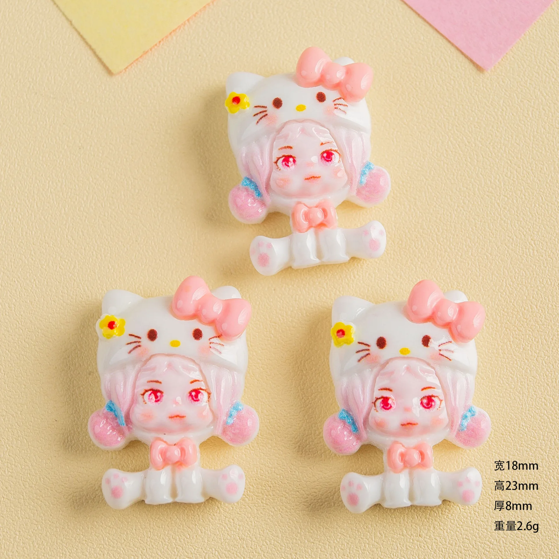 5 stücke Miniso niedlichen Sanrio verkleiden Mädchen Cartoon Harz Flatback Cabochons für DIY Schmuck machen handgemachte Handwerk Materialien