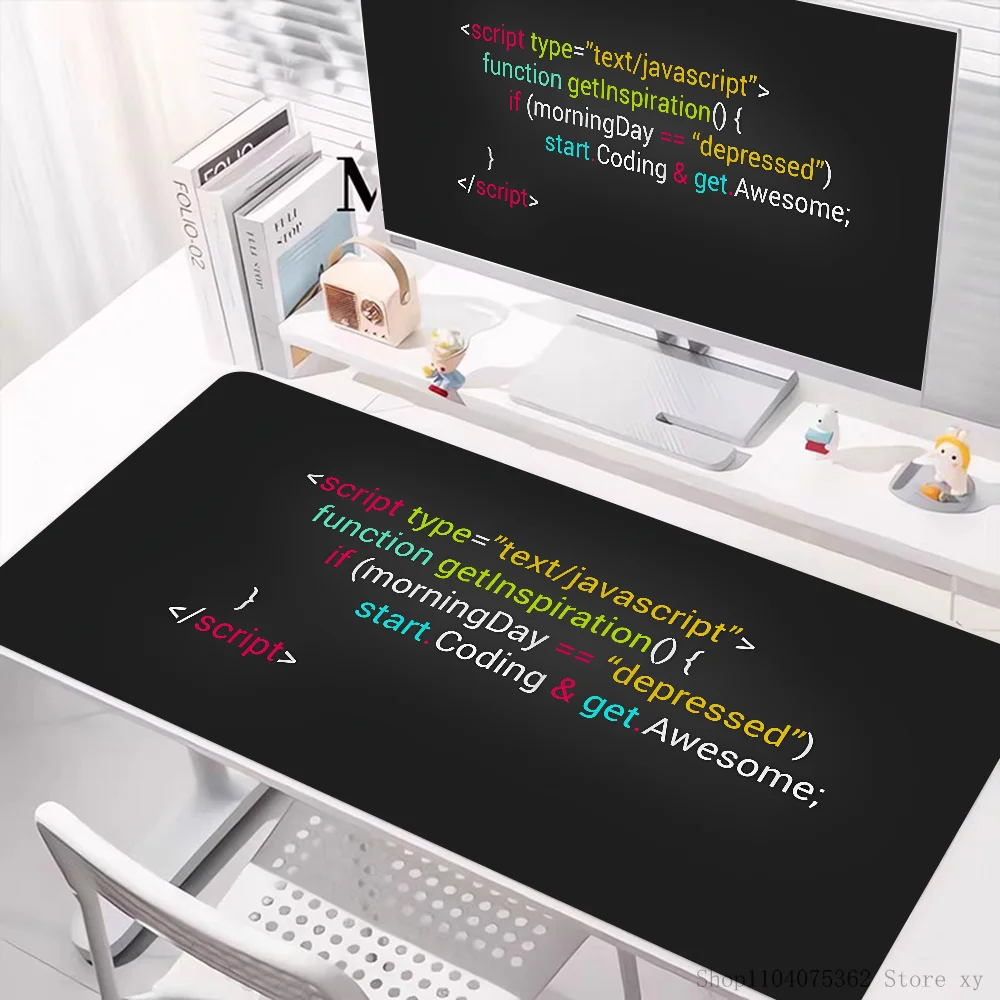 Mousepad kode Programmer alas meja Keyboard besar alas Mouse Gaming pengunci matras antiselip