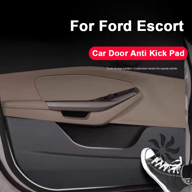 Almohadilla protectora de puerta de cuero PU para coche Ford Escort 2015-2025, almohadilla antisuciedad para puerta, decoración, accesorios de cuero