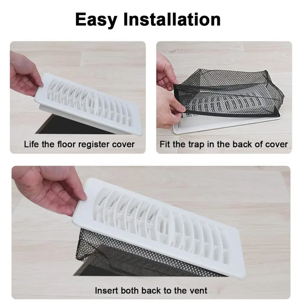 Floor Vents Debris Catcher Floor Register Covers Vent Screens Dust Collectors Keep Pet Hair Food Out with Garbage Dust Bags Easy