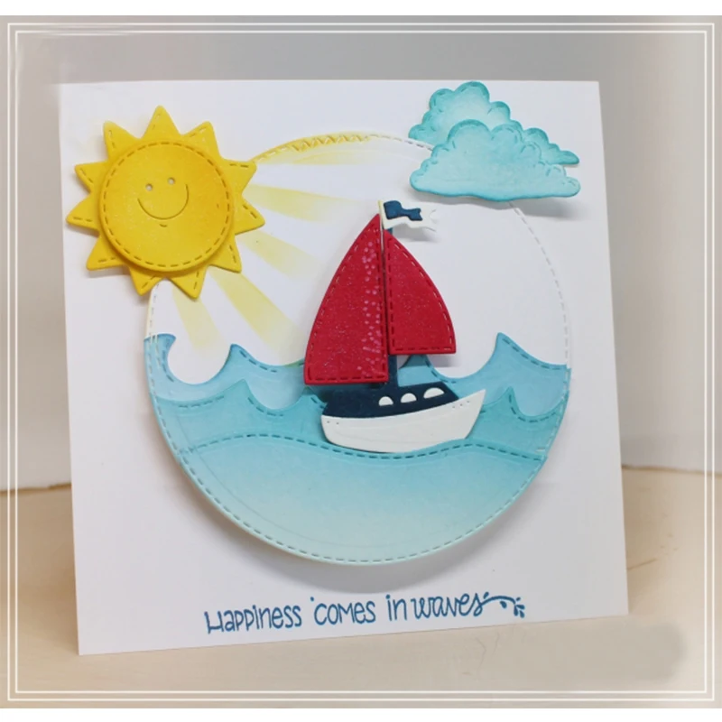 New Small Sailboat Metal Cutting Die Scrapbook Stamp/album Decorative Embossed Diy Paper Card