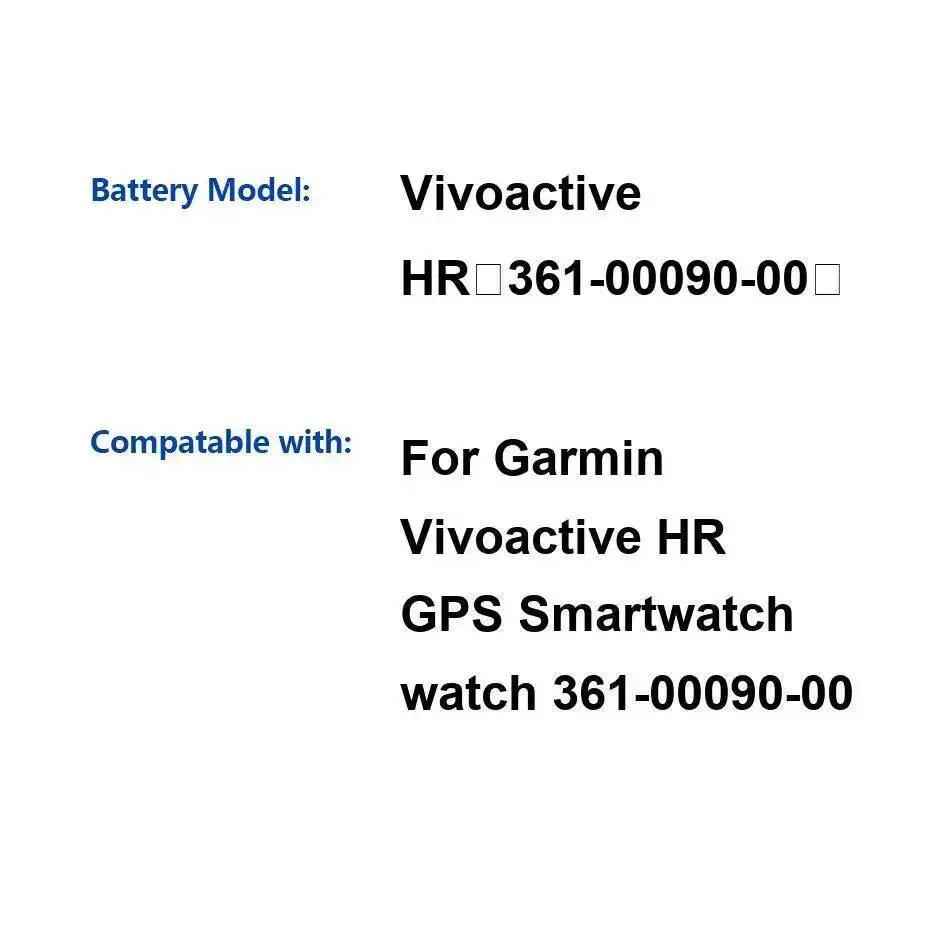 

Аккумулятор для часов 200 мАч, высокая совместимость для умных часов Garmin Vivoactive HR Gps 361-00090-00