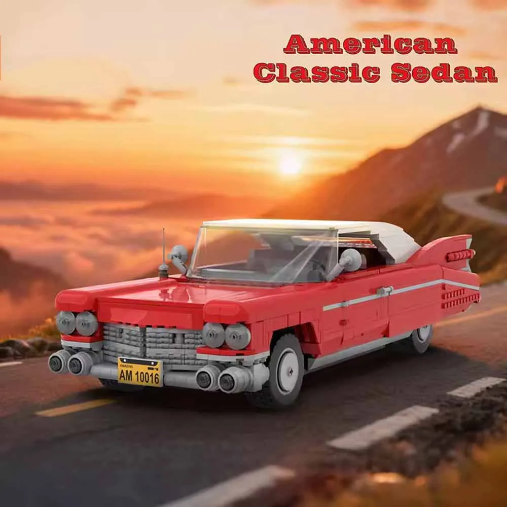1928Pcs Technical MOC-163081 Classic Red New Sports Convertible Car Building Block Model Desktop Decor Bricks Toys Adult Gifts