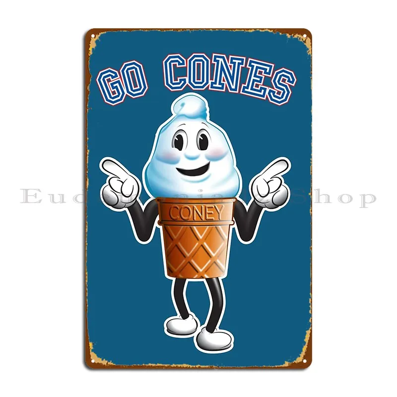 Coney Wallace University Mascot Metal Sign PaintingWall Mural Bar Pub Customize Tin Sign Poster