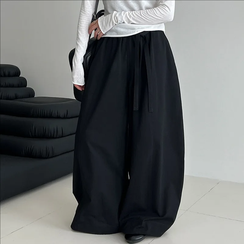 

Осень 2024, новые повседневные свободные широкие брюки с высокой талией, свободные женские брюки