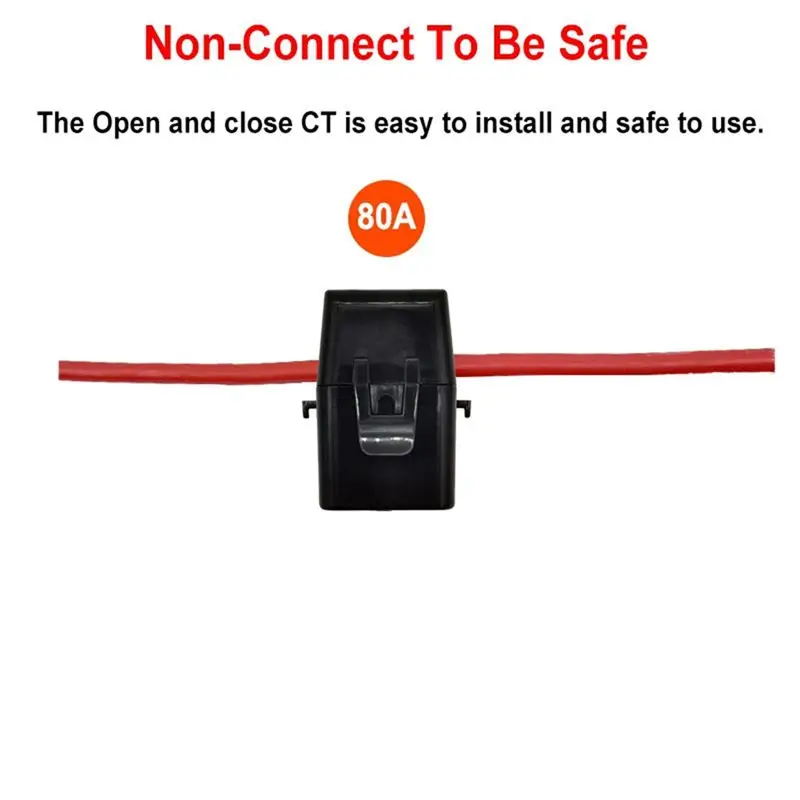 جهاز مراقبة الطاقة ABLQ Tuya Smart Life Wifi ثنائي الاتجاه بقناة واحدة مع شاشة تطبيق مشبك CT