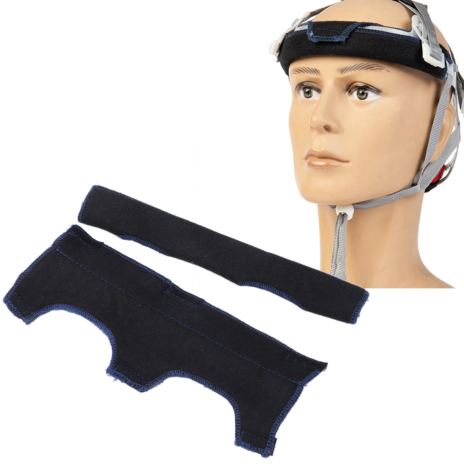 

ZK20 2Pcs Hard Hat Sweatband Cotton Skin Friendly Soft Elastic Thin Washable Hard Hat Sweatpad