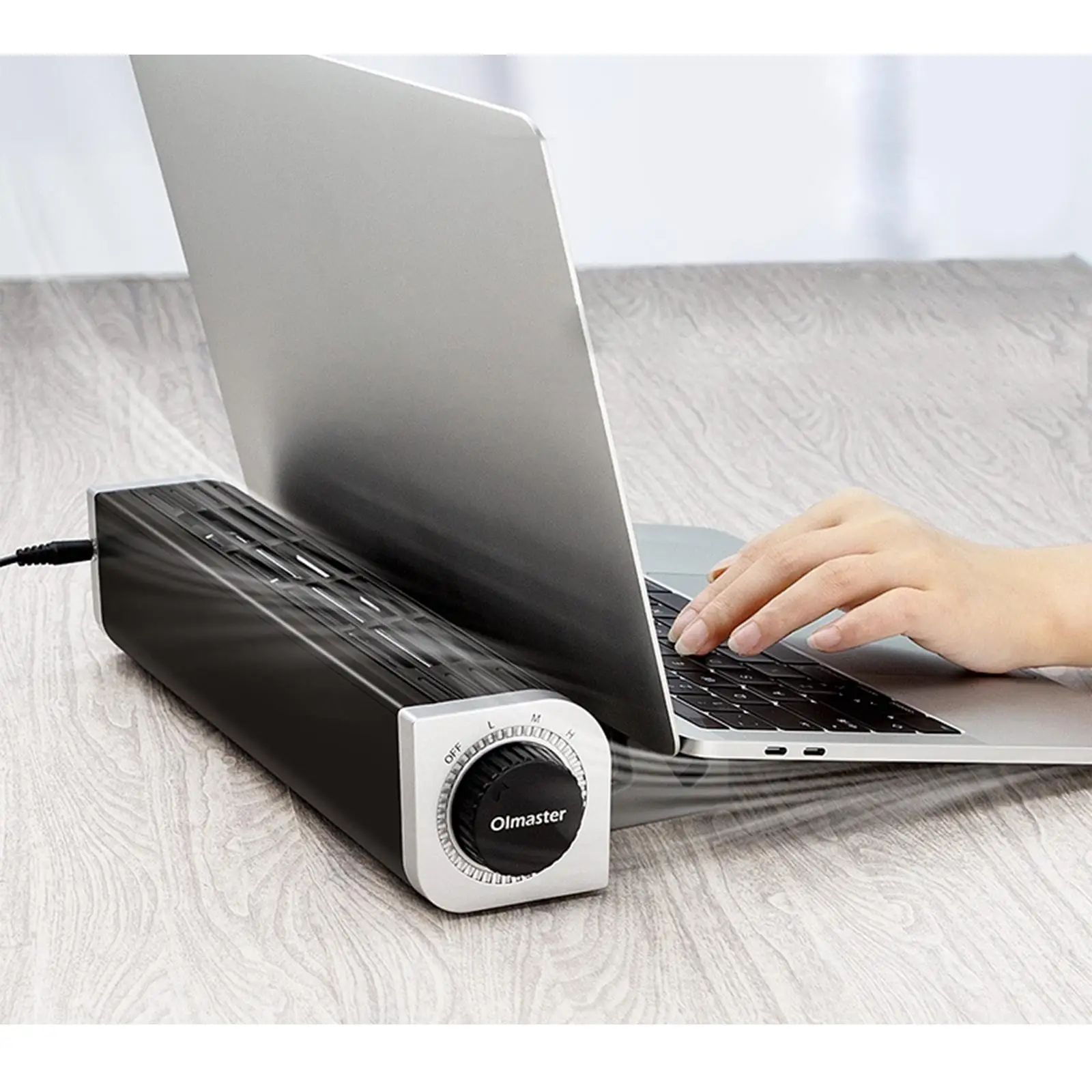 Portable Laptop Cooling Pad Turbo Cooling Fan Aluminum Alloy Base Silent USB Holder for Gaming Home Office