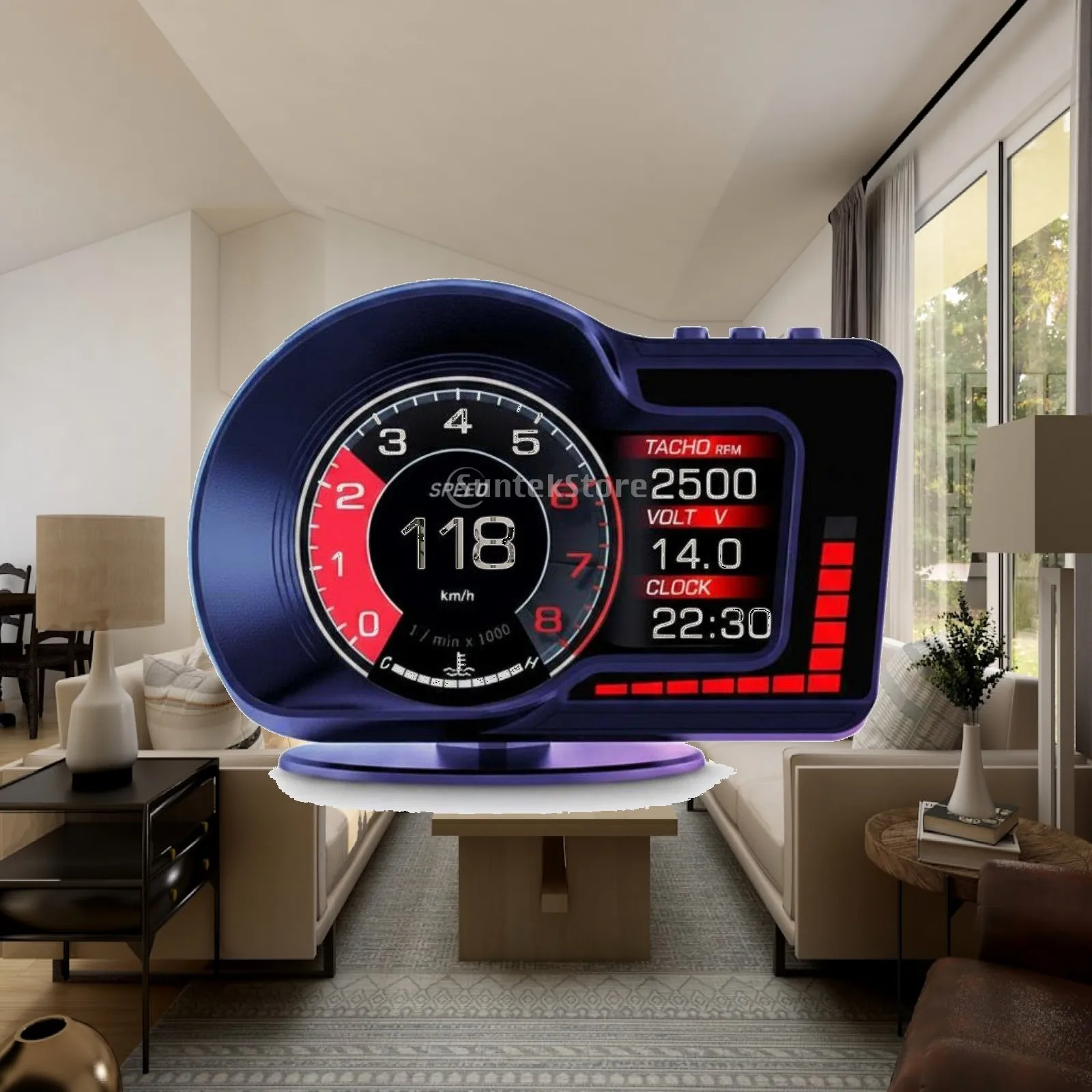 Automotive Interface HUD Display Alarm Glow Automotive Digital Gauge Speed Test