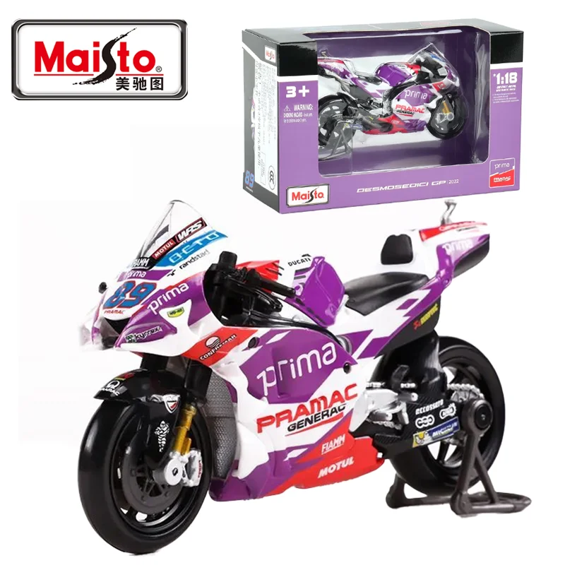 

Maisto 1:18 2022 Ducati Model #5 Zarco #89 Martin Motorcycle Pramac Racing Simulation Alloy Vehicle Toys Desktop Ornament Gifts