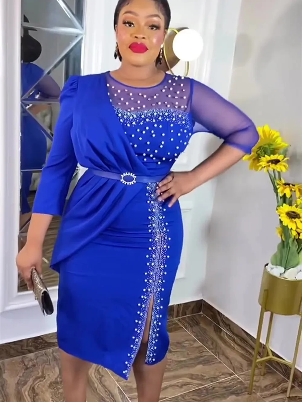 Elegant African Dresses for Women Summer Africa Clothing Plus Size Wedding Party Dress Dashiki Ankara Office Lady Outfits Robe