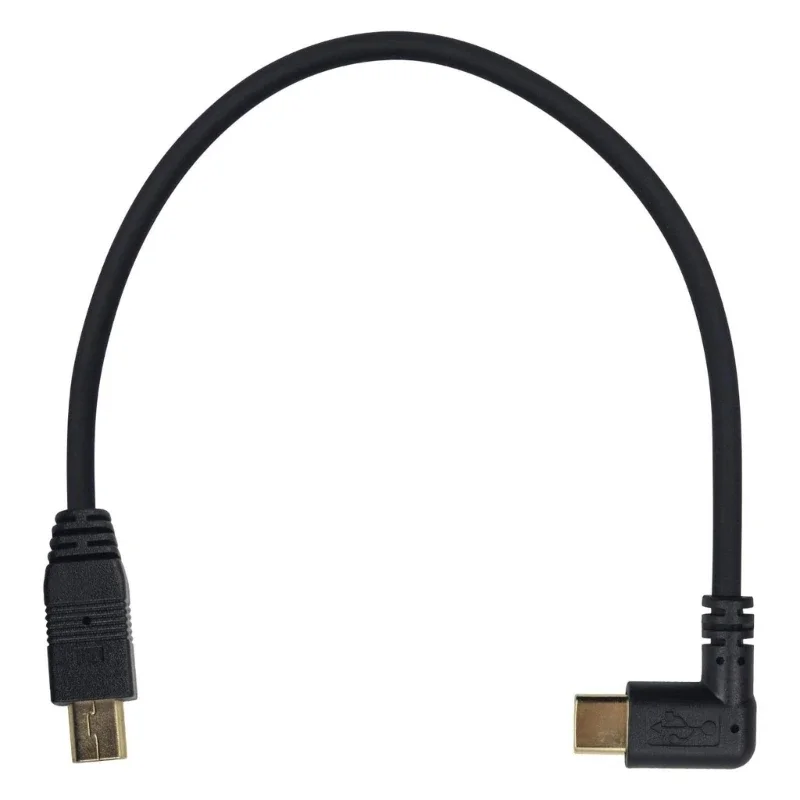 25cm Type C to Micro USB Cable 90 Degree Micro 5 Pin Male to USB C Male Extension Adapter for Camera Phone OTG Cable