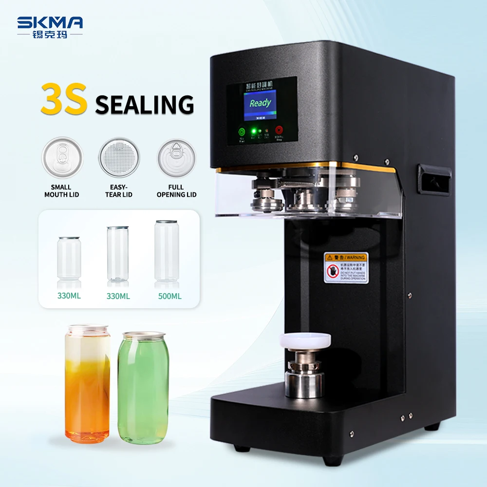 

Commercial Automatic 3S Second Plastic Bottle Can Sealing Machine Beer Packaging Pressure Sealing Machine With Easy Open End
