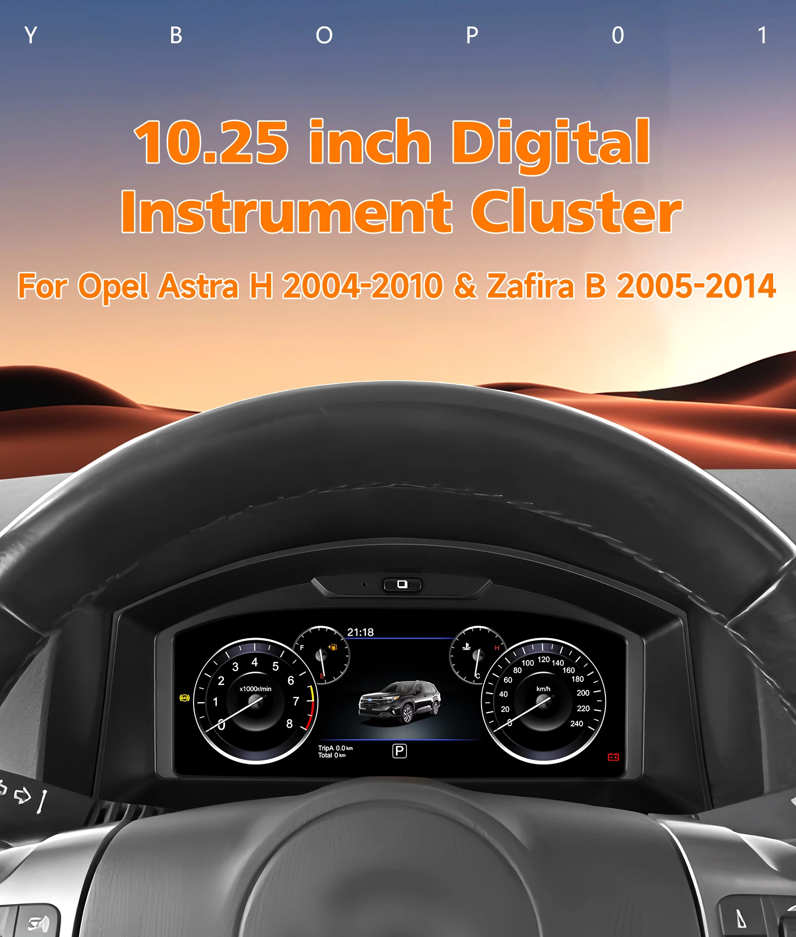 

10.25" Digital LCD Car Dashboard For Opel Astra H 2004-2010/ Zafira B 2005-2014 Virtual Cockpit Screen Dash Panels Gauge Sets