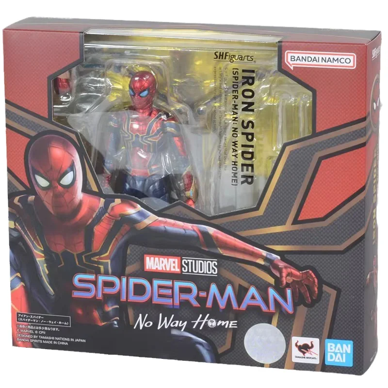 Spot Direct Delivery Bandai Original SPIDER-MAN No Way Home Anime Figure SHF IRON SPIDER Action Figure Toys For Kids Gift