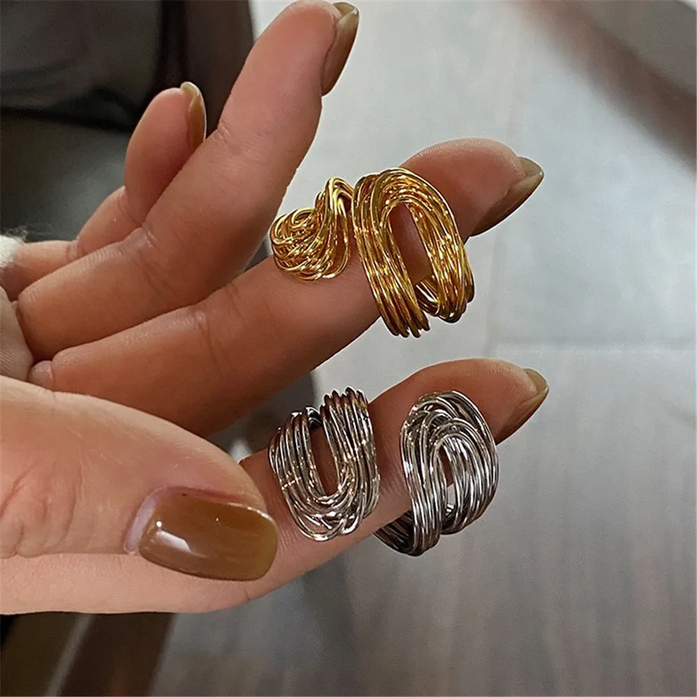 European And American Handmade Line Design Ring Niche Adjustable Female Accessory Jewelry Gift