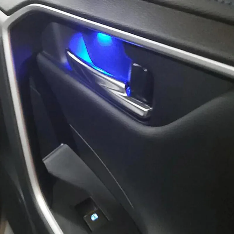 For Toyota RAV4 2013-2026 Blue LED Interior Handles Bowls Lighting Decorative Panel Upgrade Kit Car Accessories