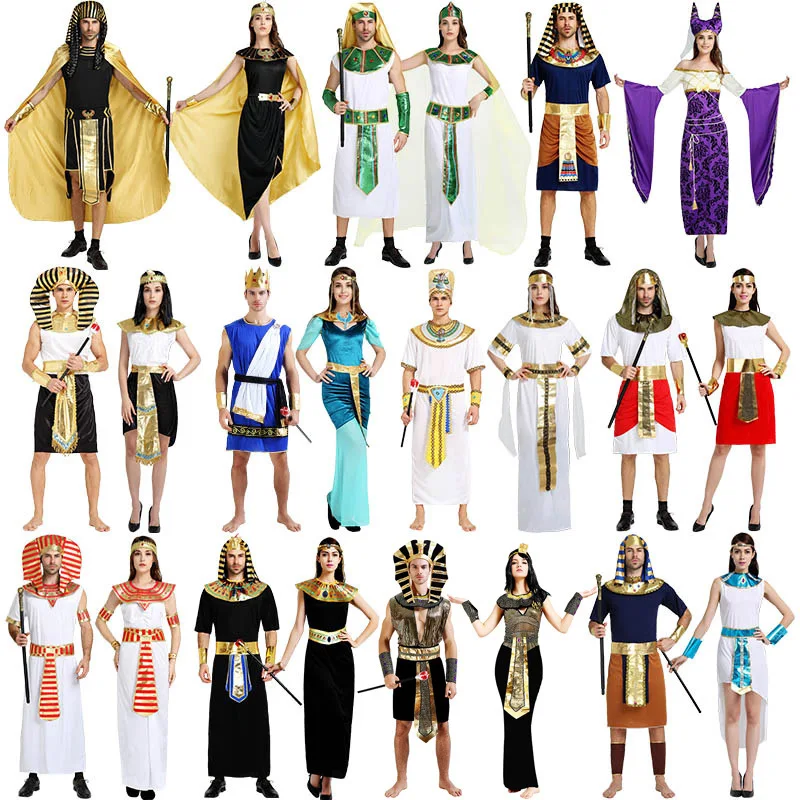 Halloween Egyptian Pharaoh, Queen Cleopatra, Prince of The Kingdom, Dress for Adult Performance, Dress for Role Play, Saudi Robe