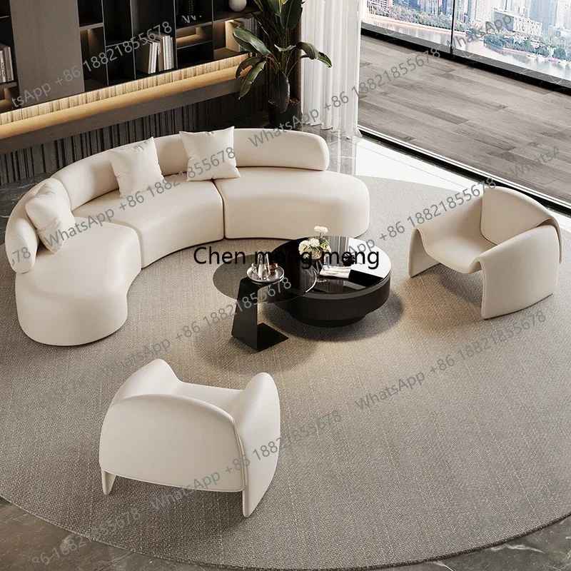 N138  Nordic Semi-Circular Arc Sofa Beauty Salon Office Hotel Lobby Sales Office Rest Area Reception Sofa Office Furniture